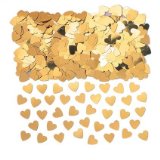 Amscan 14g Gold Heart table confetti - Fabulous Gold Sparkle heart wedding party table confetti