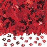 Amscan 14g Red 40 table confetti - Fabulous Red 40 (ruby anniversary) table confetti