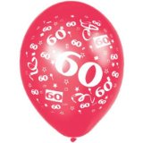 Amscan Assorted Coloured 60th Birthday Balloons, Packs of 6