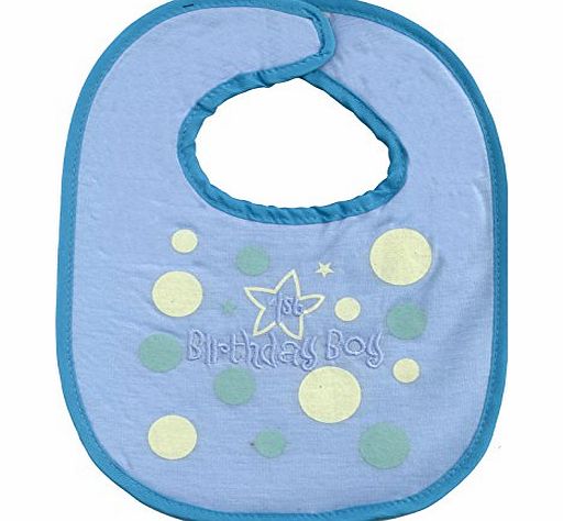International First Birthday Boy Fabric Baby Bib