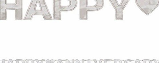 Amscan International Happy Anniversary Banner Large Letter Silver