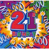 amscan Pack Of 16 2 Ply 21st Birthday Explosion Napkins