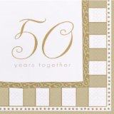 Amscan Paper Napkins (pack of 16) - Golden Anniversary Wishes