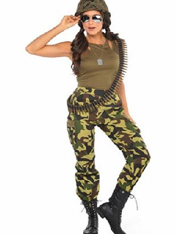 Amscan Womens Camo Chick Army Set Ladies Fancy Dress Costume Adults Outfit 10-12