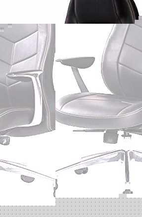 Amstyle Bari Executive Office Chair with 5-Point Synchro-Mechanism Real Leather Black