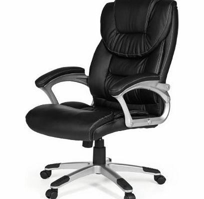 Amstyle Design Amstyle Madrid Directors Office Chair Leather Effect Black