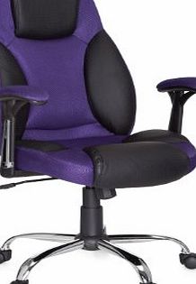 Amstyle Imola Design Directors Swivel Office Chair Fabric / Faux Leather Two-Tone Black / Purple