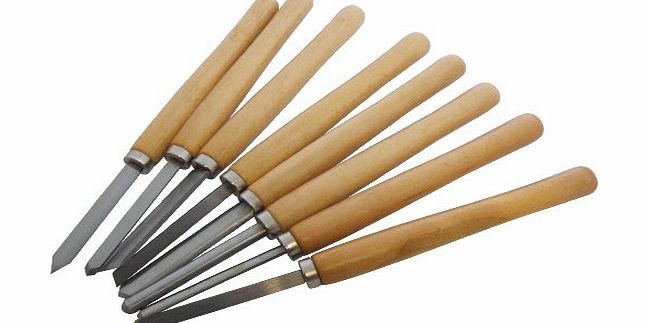 Amtech Am-Tech Wood Lathe Chisel Set in Colour Box (8 Pieces)