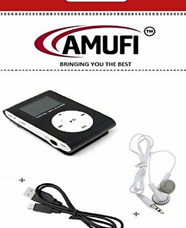 Amufi Mini Fashoin Clip Metal MP3 Music Player with Earphone amp; USB Cable , Support 1 - 32GB SD Card (M