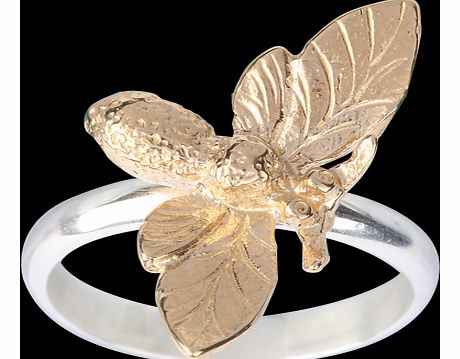 Amulette 9ct Gold Plated Honeybee Flying Ring -
