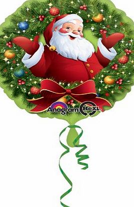Anagram Amscan Santa amp; Wreath (27235) - 17`` Christmas Party Foil Helium Balloon - Xmas