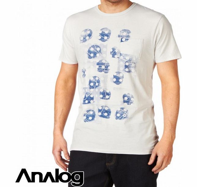 Analog Mens Analog Dotted Lines T-Shirt - Silver