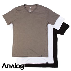 Analog T-Shirts - Analog 3 Pack V Neck T-Shirt -
