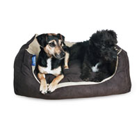 ancol domino Soft Pet bed cholate and Tan