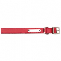 Ancol Leather Sewn / Half Lined Collar Red 12