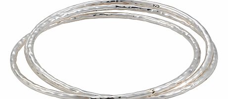 Andea Hammered Silver 3 Set Bangle