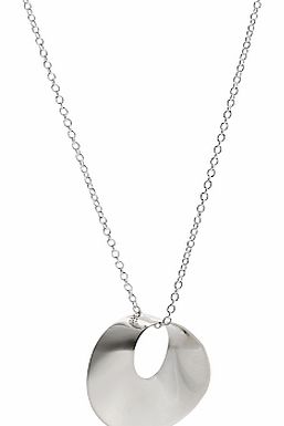 Andea Round Open Twist Silver Pendant Necklace