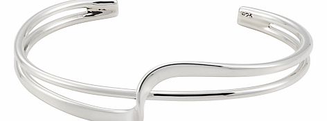 Andea Silver Double Twist Half Bangle