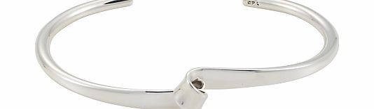Silver Half Bangle with Twist