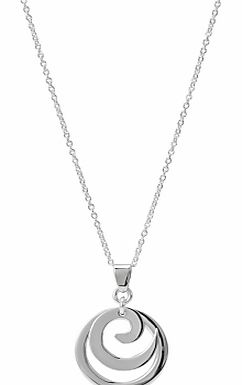 Andea Silver Spiral Circle Pendant Necklace