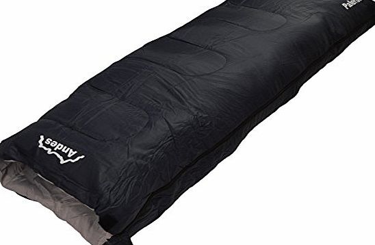 Andes Palermo 250 2 Season Camping Envelope Sleeping Bag Black
