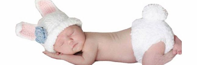 ANDI ROSE Baby Infant Costume Photo Photography Prop Clothing Set (White)