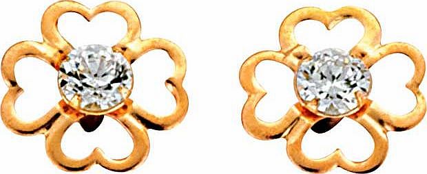 Andralok 9ct Gold Flower Cubic Zirconia Stud