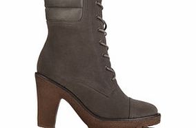Andrea Conti Grey high heel ankle boots