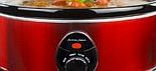 Andrew James 3.5 Litre Premium Red Slow Cooker with Tempered Glass Lid, Removable Ceramic Inner Bowl and Three Temperature Settings, Includes 2 Year Warranty