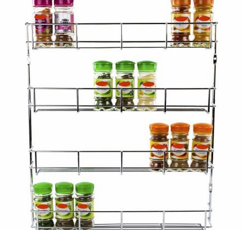 Andrew James 4 Tier Spice / Herb Rack Wall Mountable or Kitchen Cupboard Storage