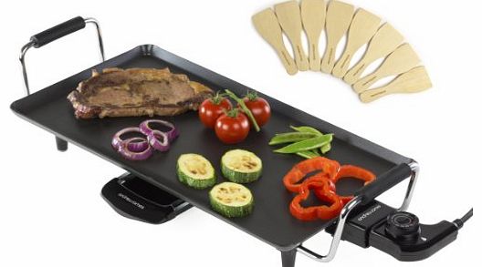 Electric Teppanyaki Barbecue Table Grill Griddle 1800 Watts, Includes 2 Year Warranty And 8 Spatulas