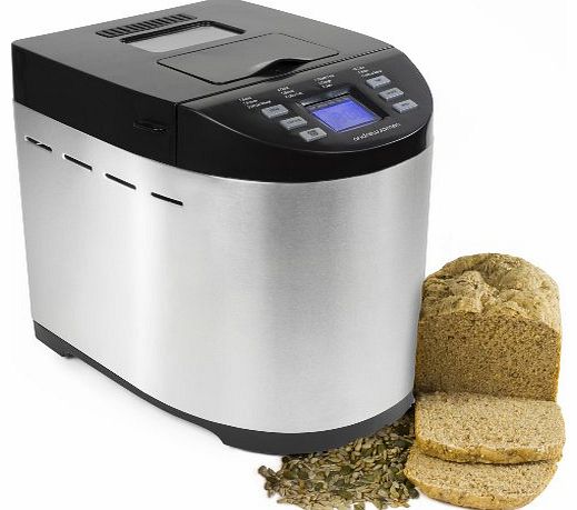 Andrew James Premium Bread Maker With Automatic Ingredients / Nut And Raisin Dispenser - Includes 2 Year Warranty