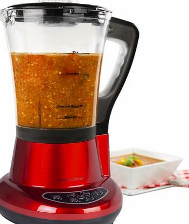 Red Automatic Multifunctional 7 in 1 Soup Maker Machine, Smoothie Maker, Food Blender, Coffee/ Nut Grinder, Ice Crusher ,Vegetable Steamer, Egg Boiler And Food Warmer Functions includes 1