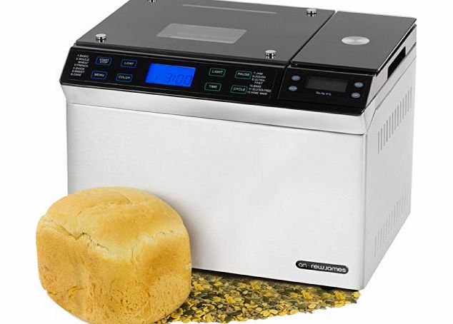 Stainless Steel Premium Bread Maker With Integrated Weighing Scales, 12 Pre-set Functions And Automatic Ingredients / Nut And Raisin Dispenser - Includes 2 Year Warranty And Gluten Free R