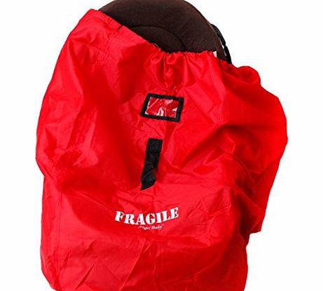 Angel Baby Car Seat Travel Bag - Made of DURABLE DOUBLE STRENGTH Polyester, Drawstring Closure with Carrying Handle, Water Resistant, Lightweight - Great for Airport, Airplane Gate Check, Car Trips, and Storage 