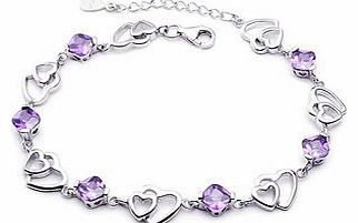 Angel for Angel Austrian crystal purple bracelet double hearts love beautiful