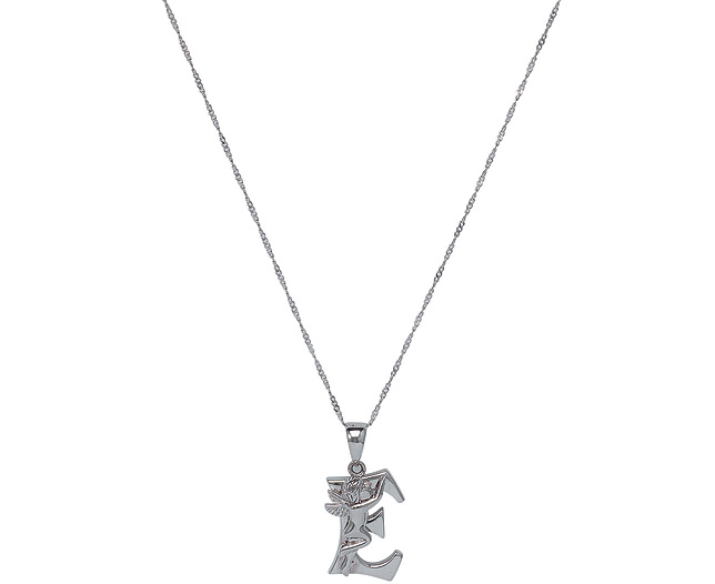 angel Initial Necklace - E