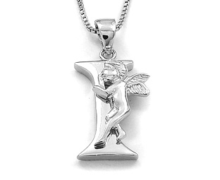 angel Initial Necklace - I