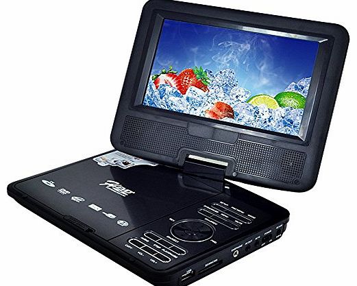 Angelbubbles 7.5`` Inch Swivel Screen Handheld Portable DVD Player LCD Screen 800*480 VCD CD SD MP3 MP4 USB FM Games Car Charger (7.5INCH)