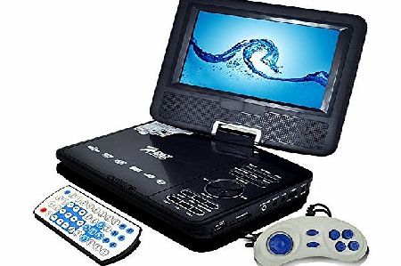 Angelbubbles 9.8`` Inch Swivel Screen Handheld Portable DVD Player LCD Screen 800*600 VCD CD SD MP3 MP4 USB FM Games Car Charger (9.8INCH)