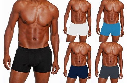5 x Mens Angelo Litrico Black or Assorted Colours Boxer Shorts All Sizes Cotton & Lycra (Assorted 28-30``)