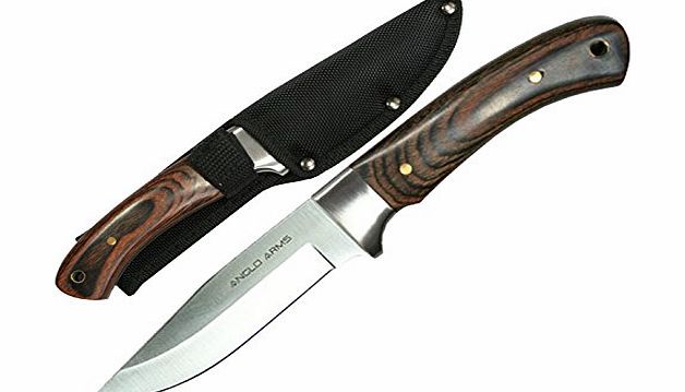 Anglo Arms Pakkawood handle Fixed Blade Full Tang Camping Knife Comes With Nylon Case Plus Belt Clip 346