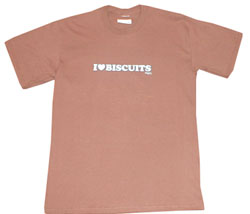 Angry I LOVE BISCUITS print reversible t-shirt