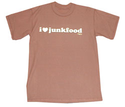 Angry I LOVE JUNKFOOD print reversible t-shirt