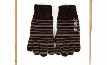 Animal Bellu Striped Gloves Black