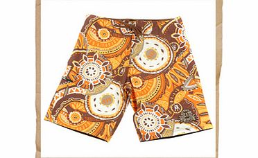 Animal Boe Tie Board Short Chocolate / Orange