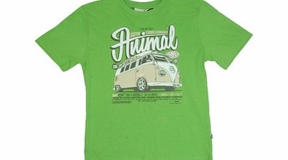 Boys Animal Bore VW Crew Printed T-Shirt. Kiwi