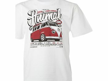 Boys Animal Bore VW Crew Printed T-Shirt. White
