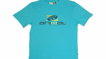 Boys Animal Brusland Crew Printed T-Shirt. Blue
