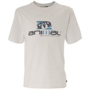 Animal Boys Boys Animal Brusland Crew Printed T-Shirt. White
